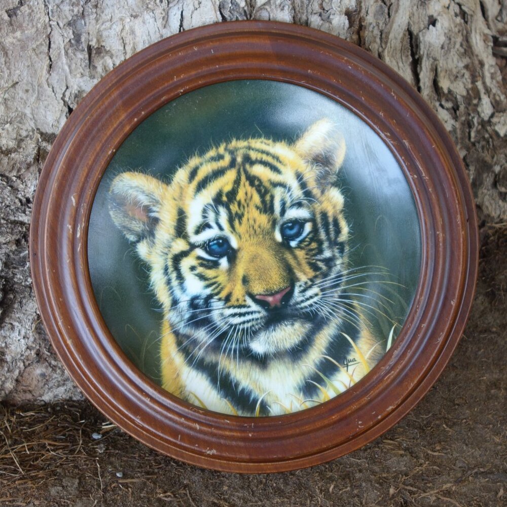 Vintage Princeton Gallery Cubs of the Big Cats Plate Collection Tiger Cub by Qua